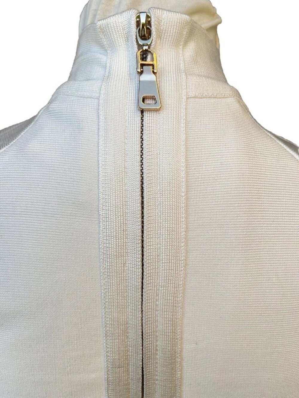 Bossa White Cutout Mock Neck Bandage Top Long Sleeve Stretch Size M - Picture 4 of 9